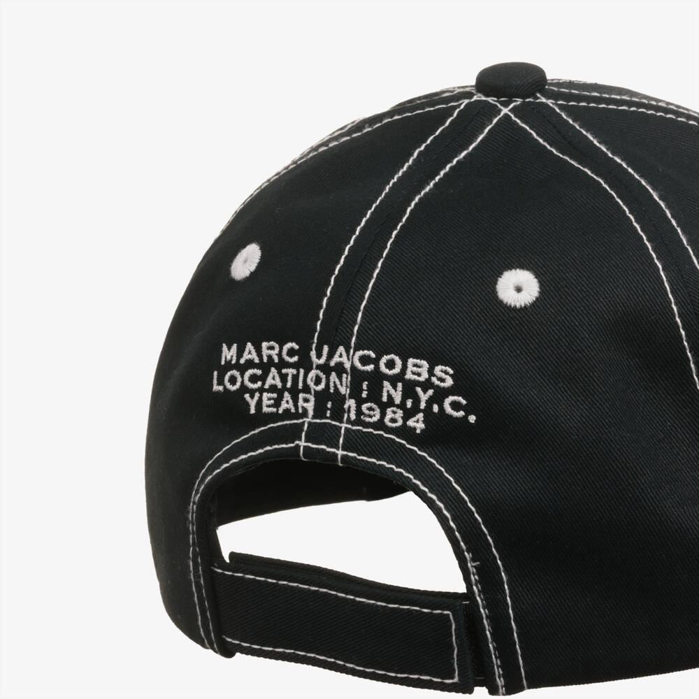 MARC JACOBS-Black Cotton Cap with NYC Logo | Childrensalon