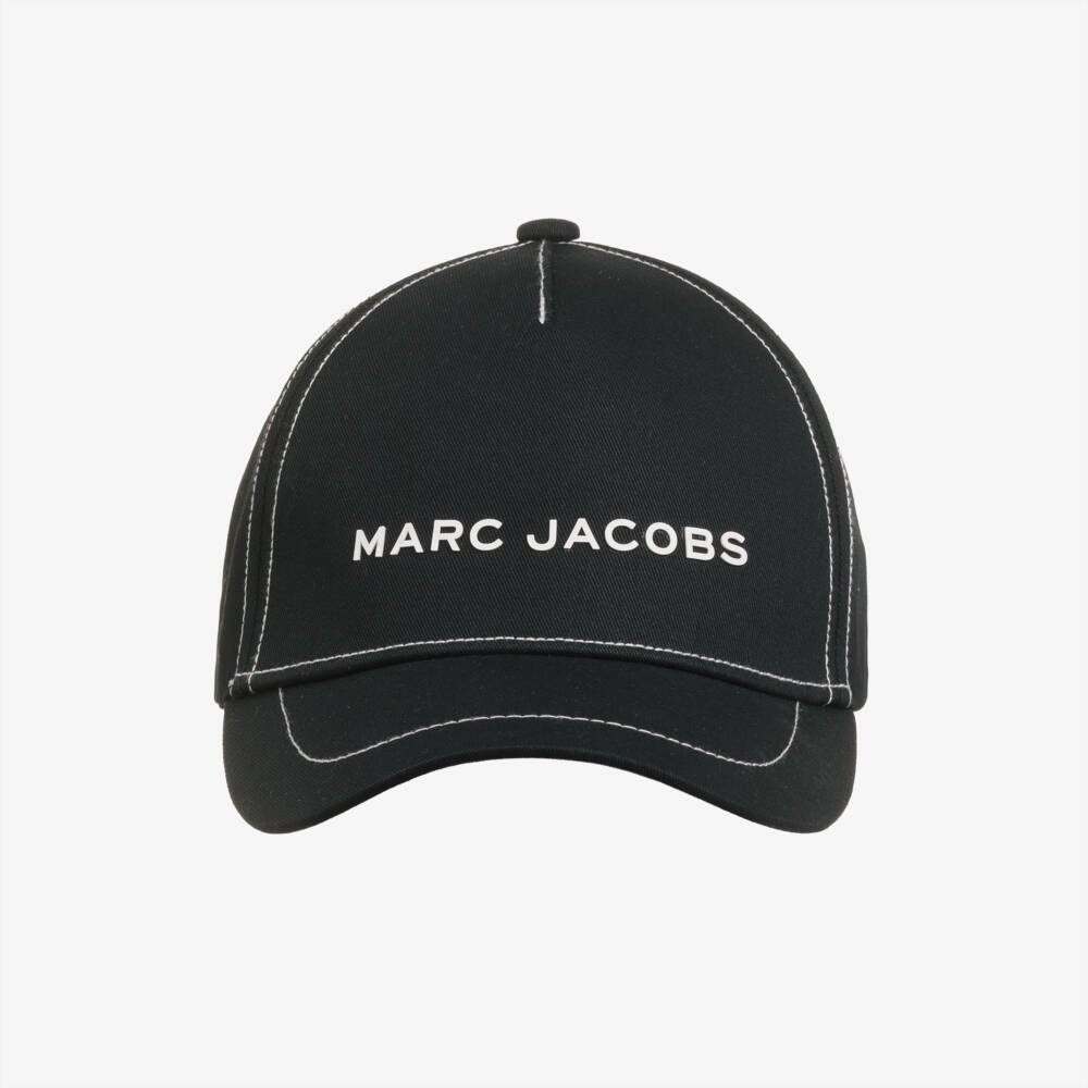 MARC JACOBS-Black Cotton Cap with NYC Logo | Childrensalon