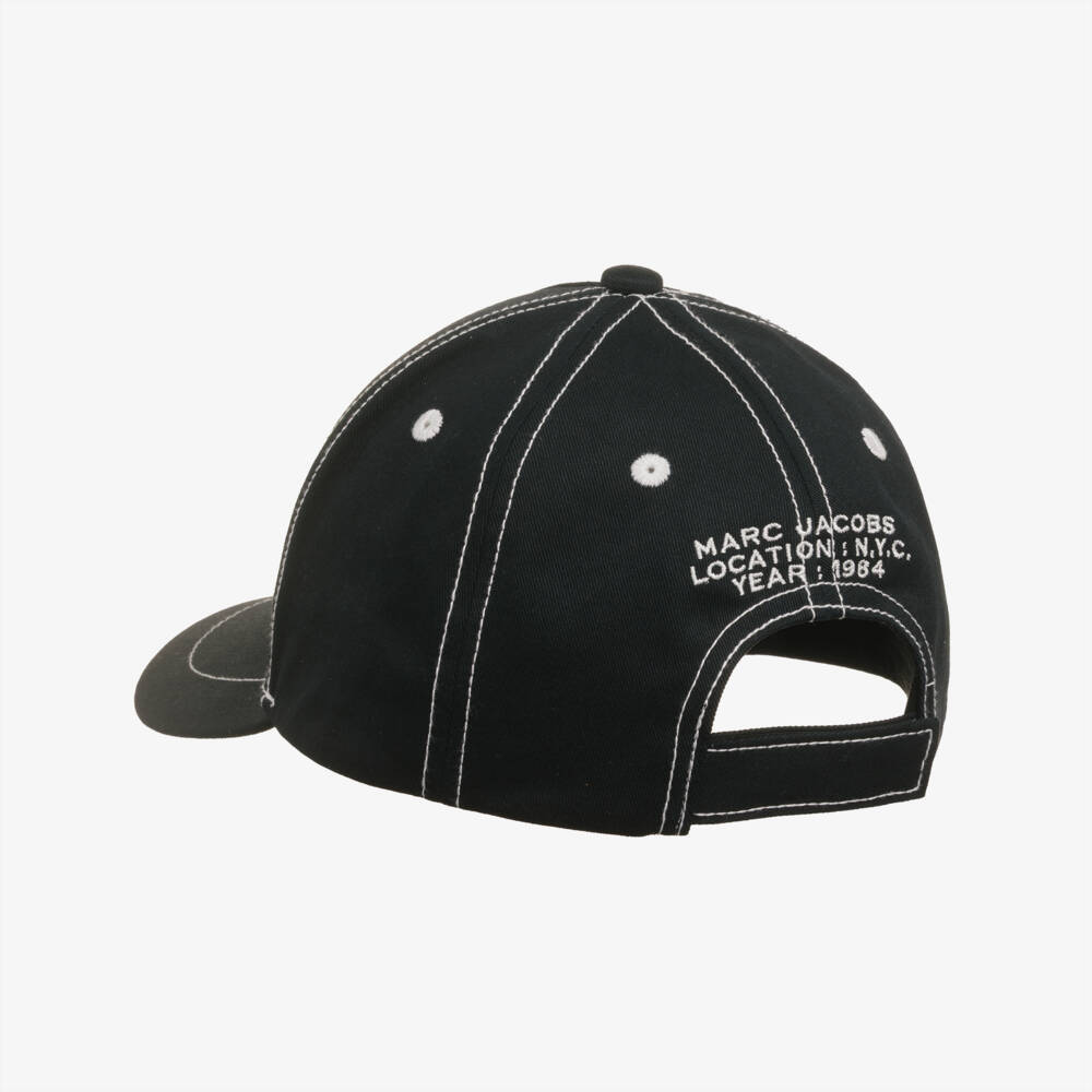 MARC JACOBS-Black Cotton Cap with NYC Logo | Childrensalon