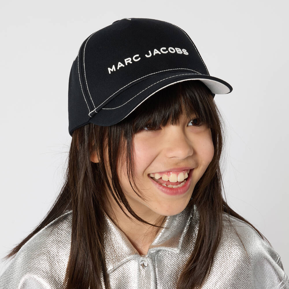 MARC JACOBS-Black Cotton Cap with NYC Logo | Childrensalon
