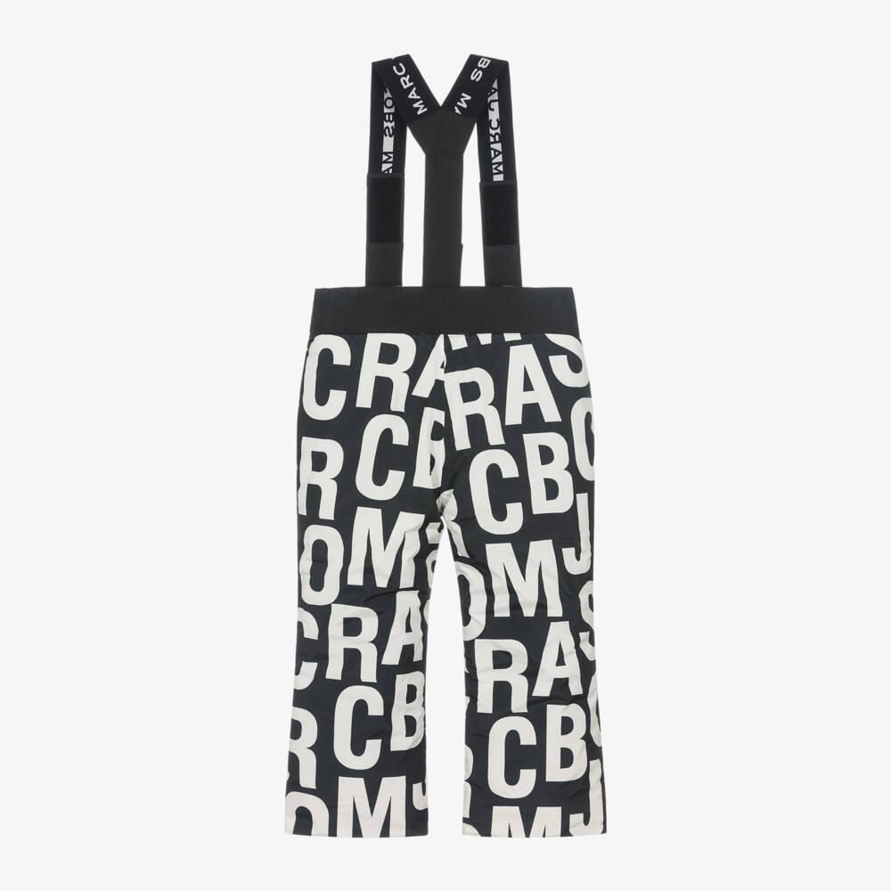 MARC JACOBS-Black Jumbled Logo Ski Trousers | Childrensalon