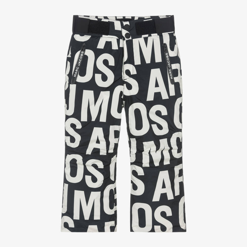 MARC JACOBS-Black Jumbled Logo Ski Trousers | Childrensalon