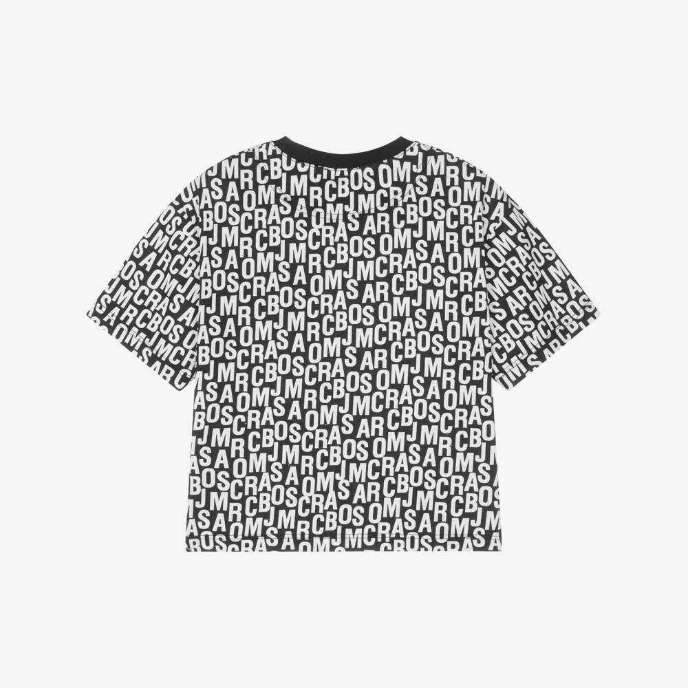 MARC JACOBS-Black Jumbled Logo T-Shirt | Childrensalon