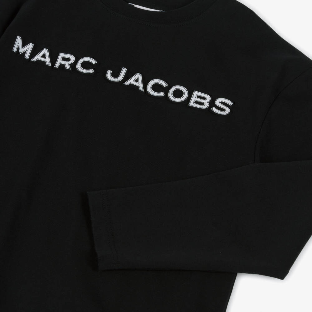 MARC JACOBS-توب قطن بشعار بارز لون أسود للأولاد | Childrensalon