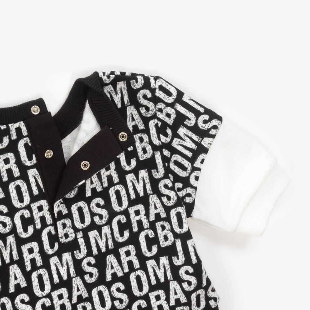 MARC JACOBS-Boys Black Jumbled Logo Cotton Tracksuit | Childrensalon
