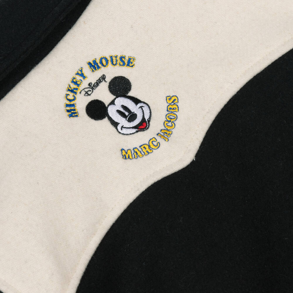 MARC JACOBS-Boys Black Wool Mickey Mouse Varsity Jacket | Childrensalon