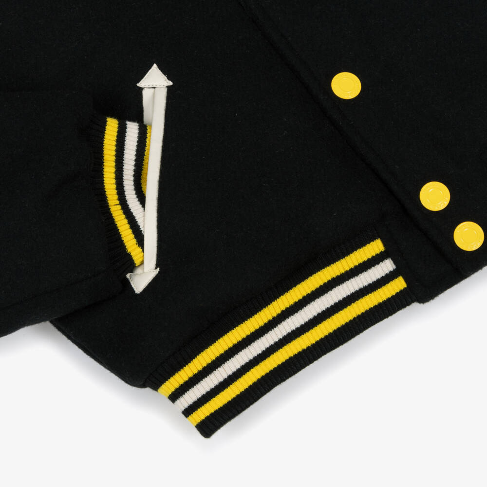 MARC JACOBS-Boys Black Wool Mickey Mouse Varsity Jacket | Childrensalon