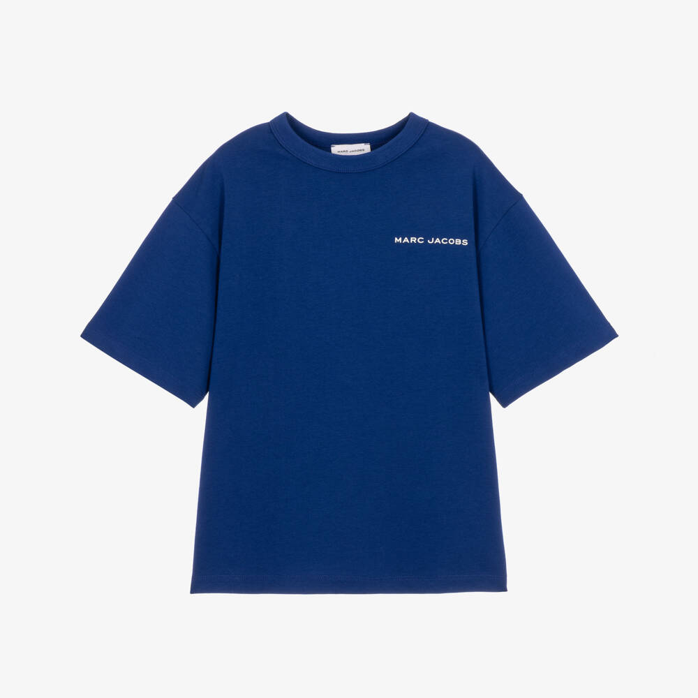 MARC JACOBS-Boys Blue Cotton T-Shirt with Popcorn Graphic | Childrensalon