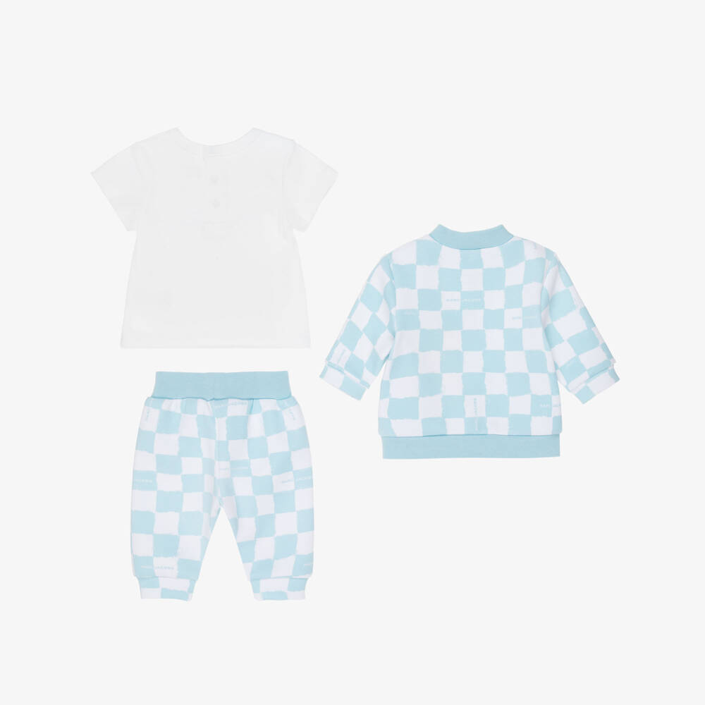 MARC JACOBS-Boys Blue & White Checkerboard Print Tracksuit Set | Childrensalon