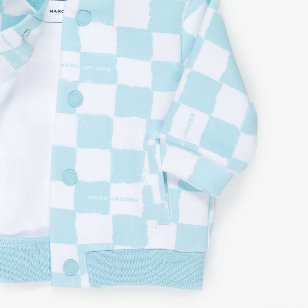 MARC JACOBS-Boys Blue & White Checkerboard Print Tracksuit Set | Childrensalon