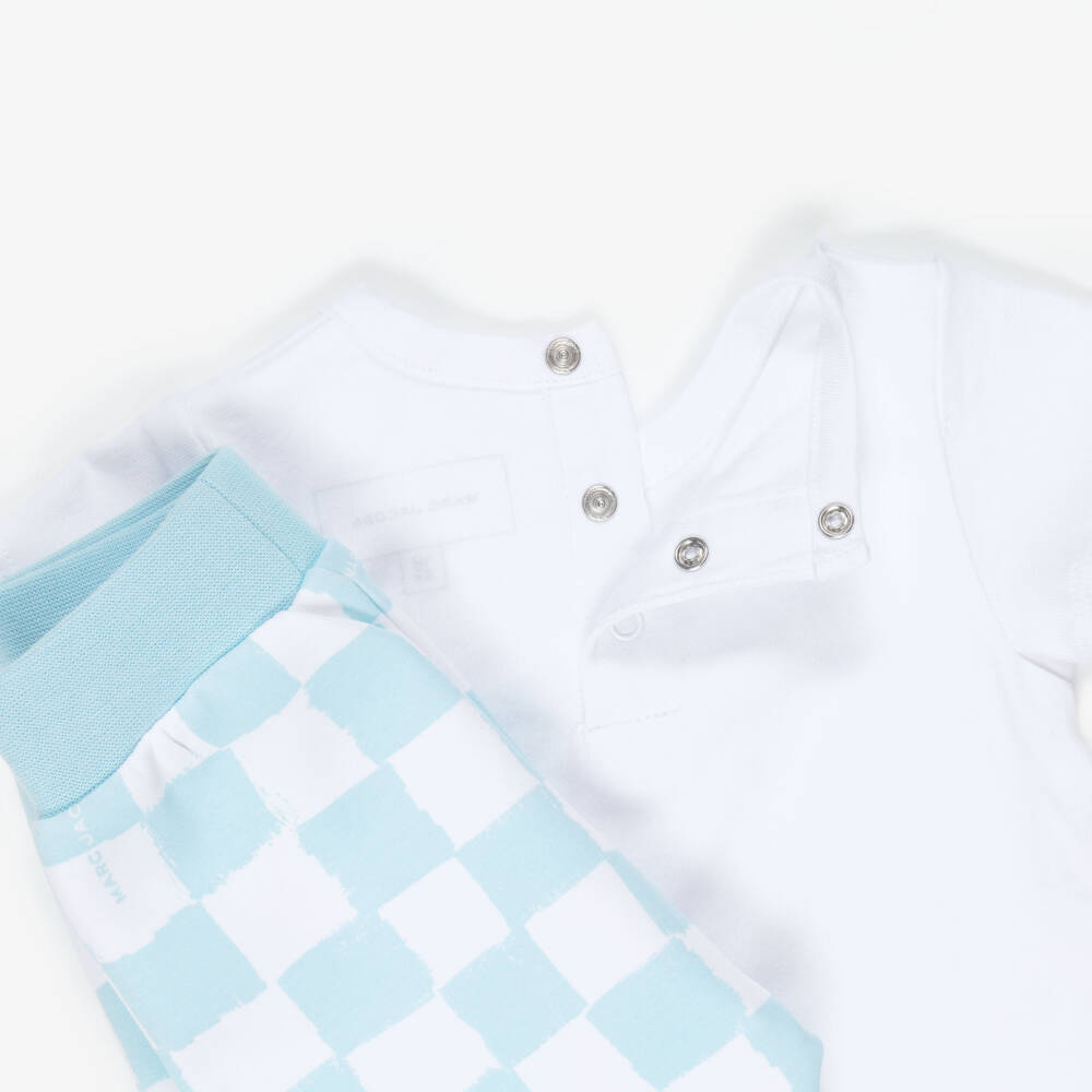 MARC JACOBS-Boys Blue & White Checkerboard Print Tracksuit Set | Childrensalon