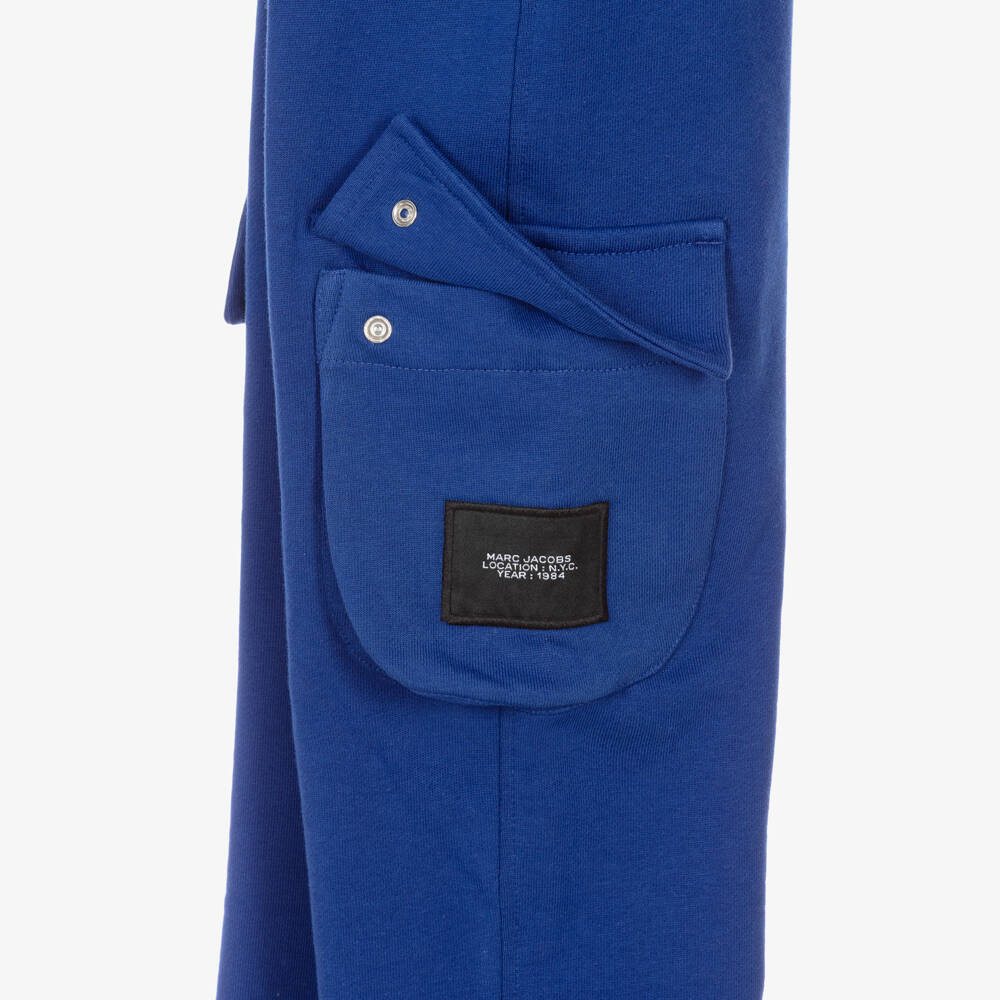 MARC JACOBS-Boys Cobalt Blue Cotton Jersey Joggers with Pockets | Childrensalon