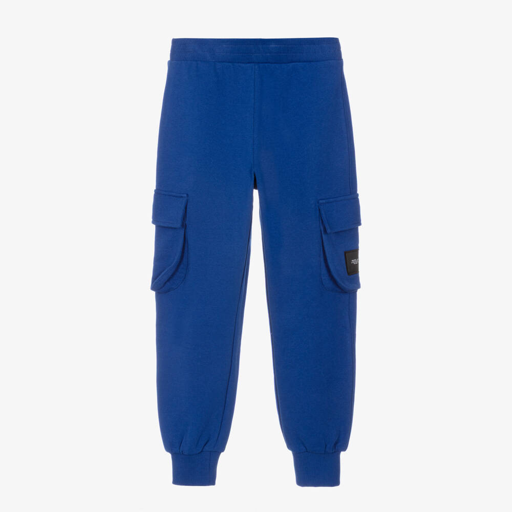 MARC JACOBS-Boys Cobalt Blue Cotton Jersey Joggers with Pockets | Childrensalon