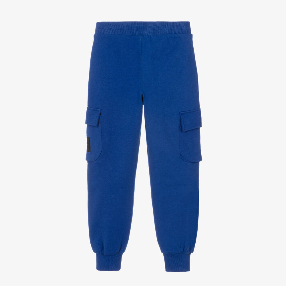 MARC JACOBS-Boys Cobalt Blue Cotton Jersey Joggers with Pockets | Childrensalon