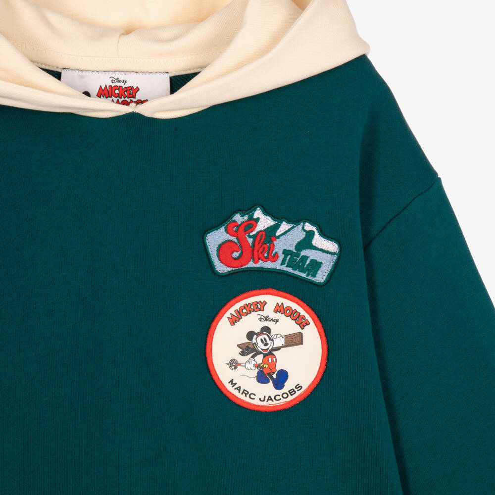 MARC JACOBS-Boys Green Cotton Mickey Mouse Hoodie | Childrensalon