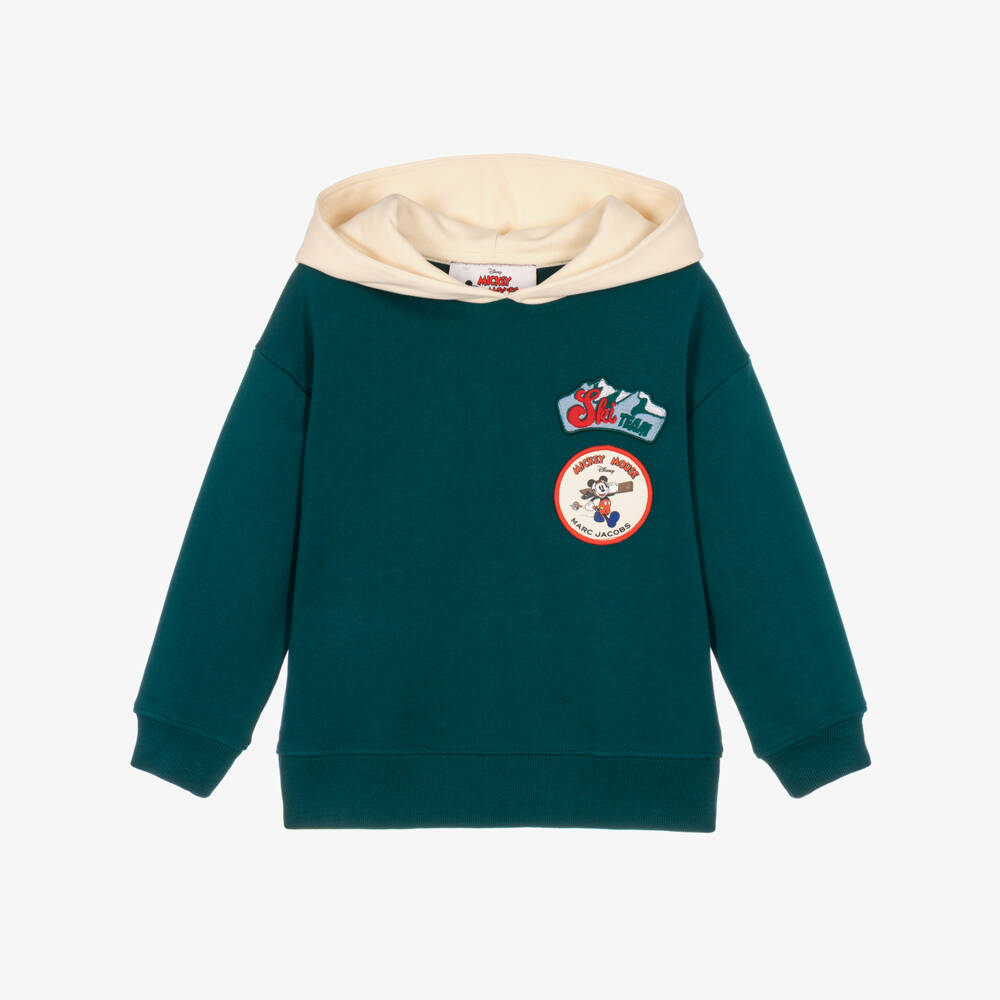 MARC JACOBS-Boys Green Cotton Mickey Mouse Hoodie | Childrensalon