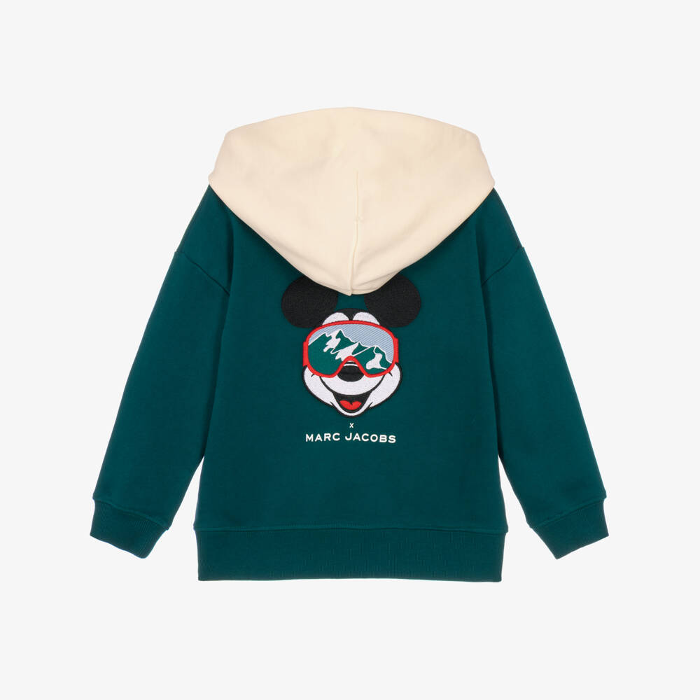 MARC JACOBS-Boys Green Cotton Mickey Mouse Hoodie | Childrensalon