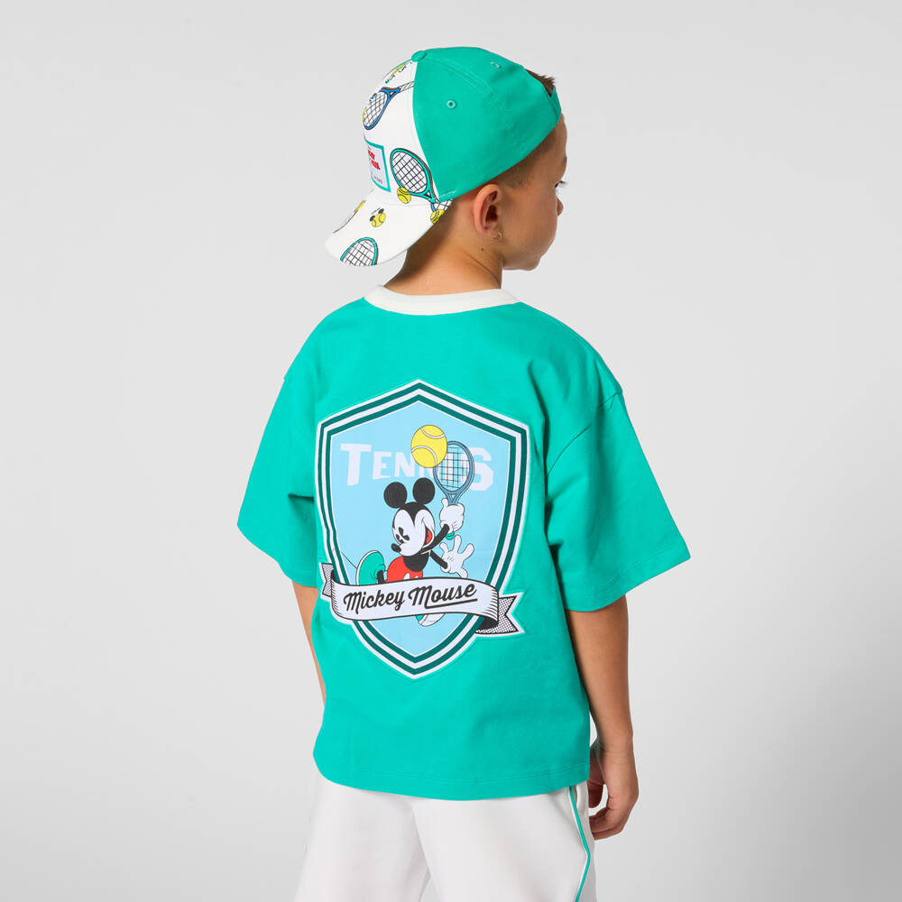 MARC JACOBS-Boys Green Cotton Mickey Mouse Tennis T-Shirt | Childrensalon