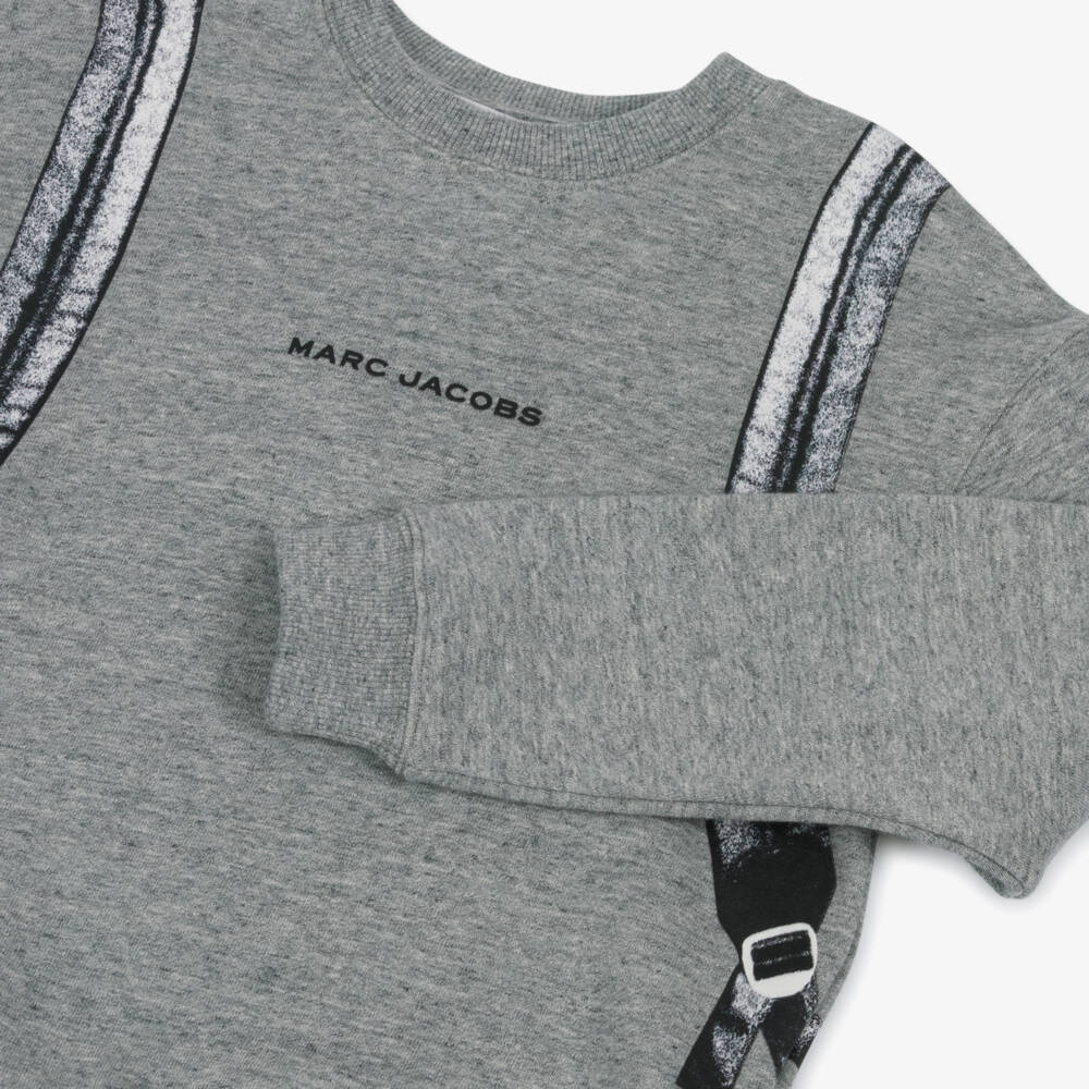 MARC JACOBS-سويتشيرت بطبعة حقيبة ظهر قطن لون رمادي للأولاد  | Childrensalon