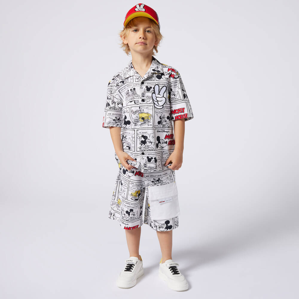 MARC JACOBS-Boys Ivory Cotton Disney Cartoon Shirt | Childrensalon