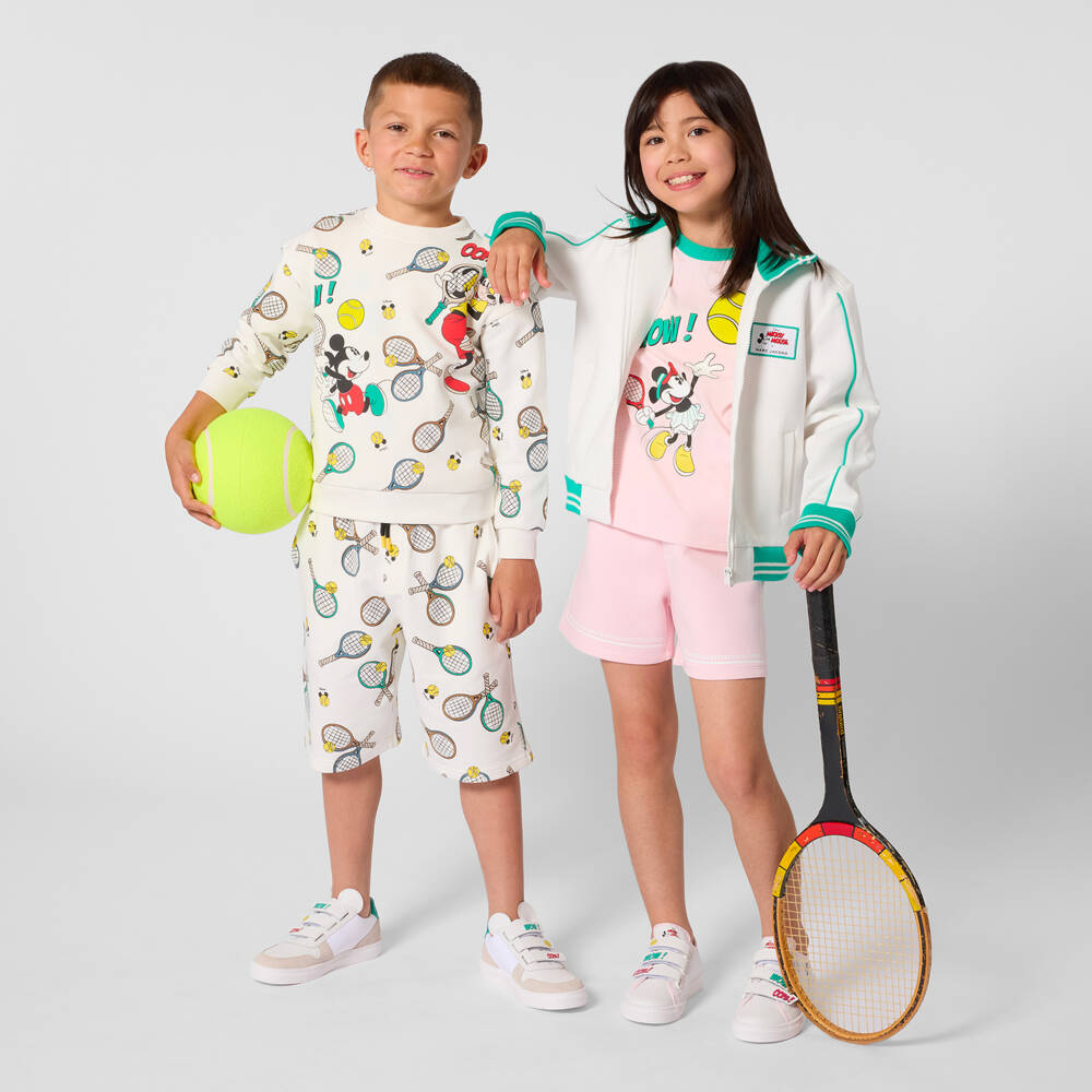 MARC JACOBS-Boys Ivory & White Mickey Mouse Trainers | Childrensalon