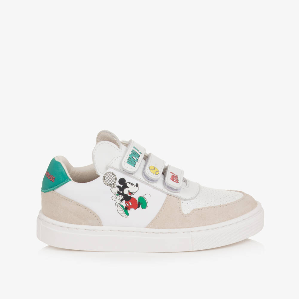 MARC JACOBS-Boys Ivory & White Mickey Mouse Trainers | Childrensalon