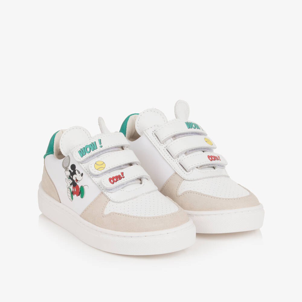 MARC JACOBS-Boys Ivory & White Mickey Mouse Trainers | Childrensalon