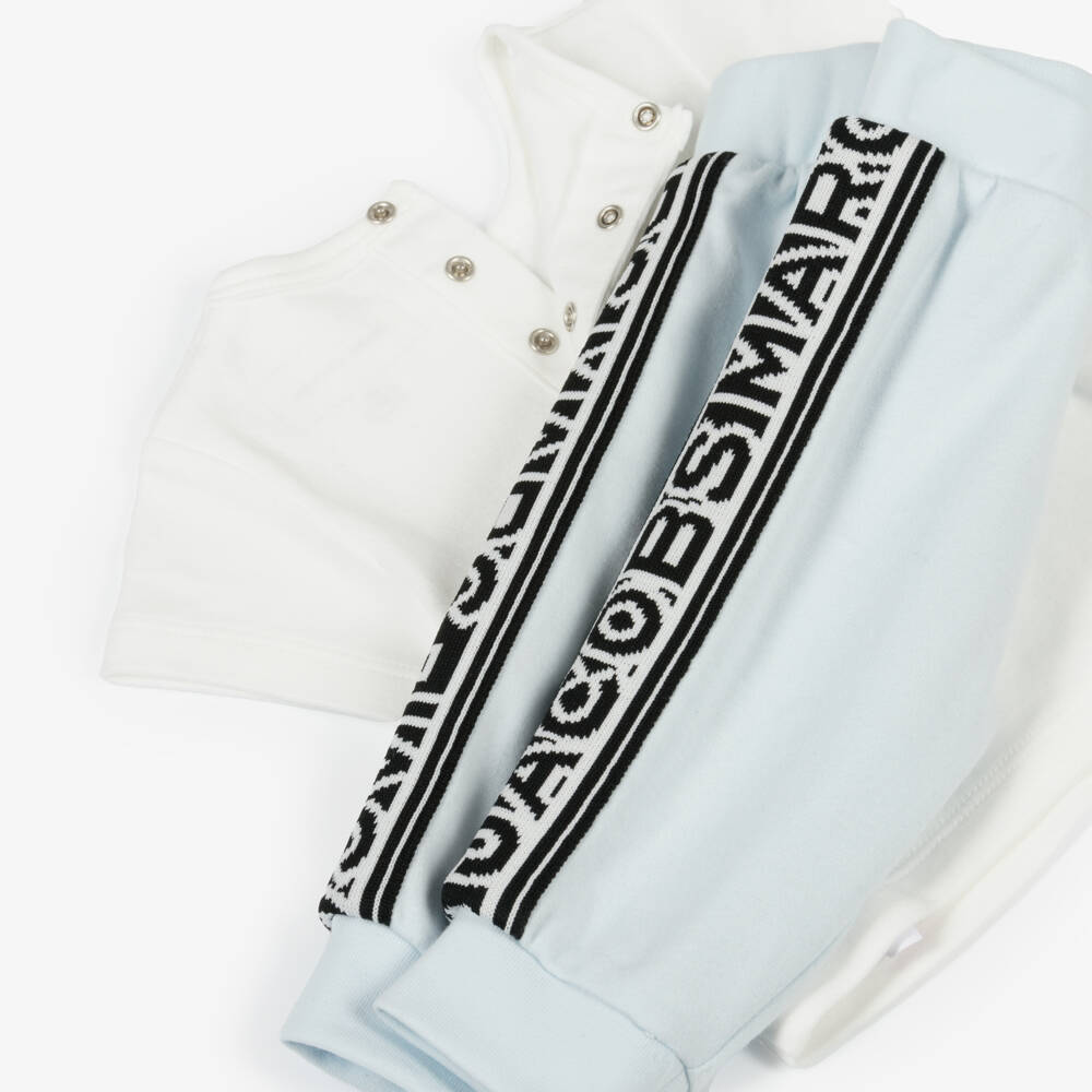 MARC JACOBS-Boys Pale Blue Cotton Logo Tape Tracksuit Set | Childrensalon