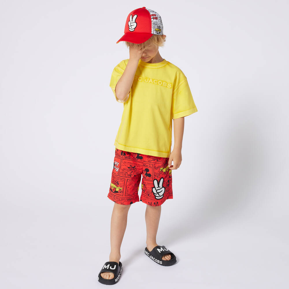MARC JACOBS-Boys Red Disney Swim Shorts | Childrensalon