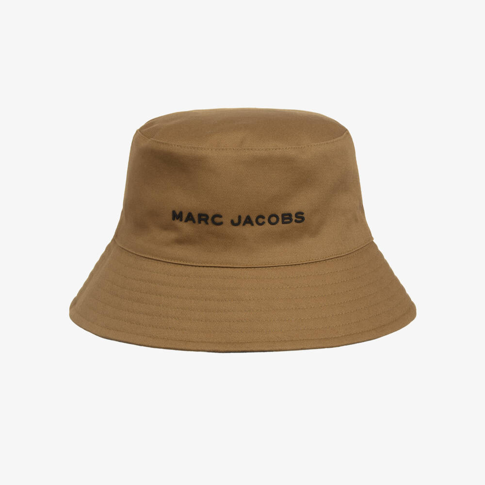 MARC JACOBS-Boys Reversible Blue Check & Beige Cotton Bucket Hat | Childrensalon