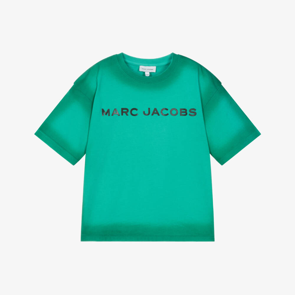 MARC JACOBS-Boys Washed Green Cotton Logo T-Shirt | Childrensalon