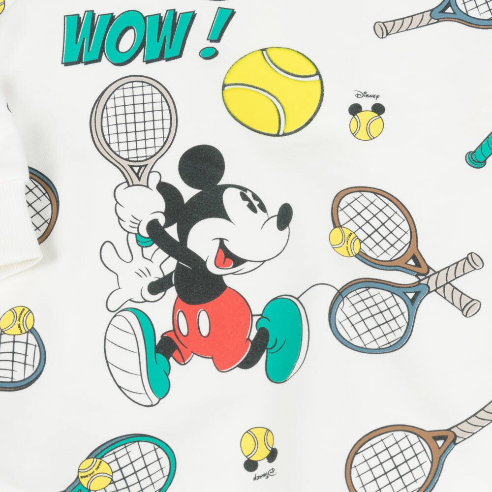 MARC JACOBS-Boys White Cotton Mickey Mouse & Goofy Print Sweatshirt | Childrensalon