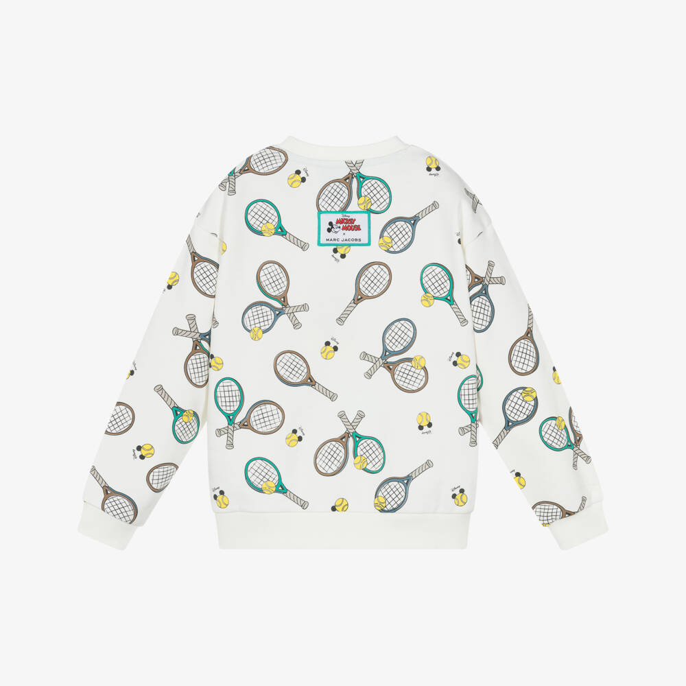 MARC JACOBS-Boys White Cotton Mickey Mouse & Goofy Print Sweatshirt | Childrensalon