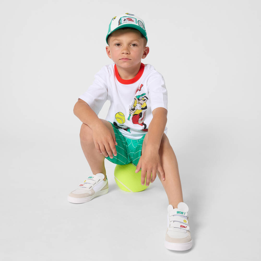 MARC JACOBS-Boys White Cotton Mickey Mouse & Goofy T-Shirt | Childrensalon