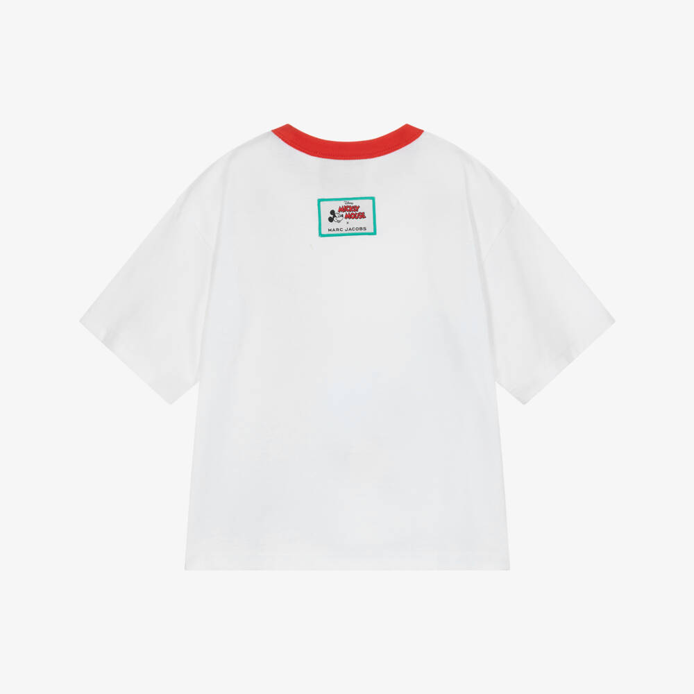 MARC JACOBS-Boys White Cotton Mickey Mouse & Goofy T-Shirt | Childrensalon