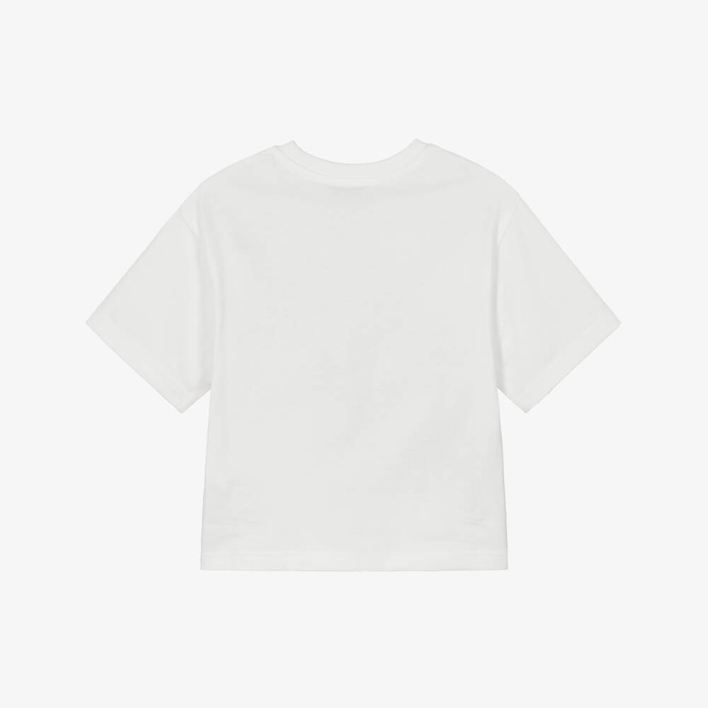 MARC JACOBS-Boys White Cotton T-Shirt with Belt Bag Graphic | Childrensalon