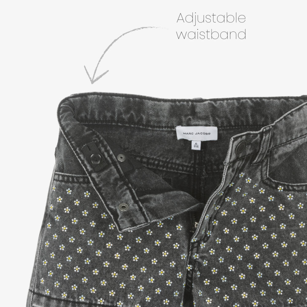 MARC JACOBS-Girls Black Denim Diamanté Shorts | Childrensalon