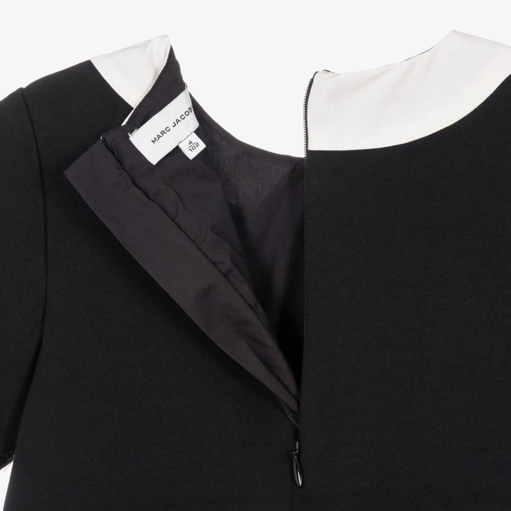 MARC JACOBS-Girls Black Embellished Dress with Collar Effect | Childrensalon
