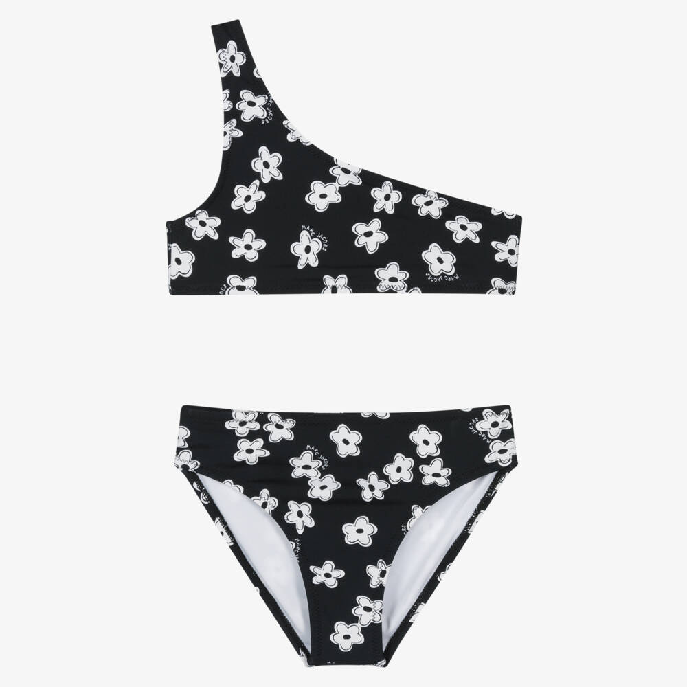 MARC JACOBS-Girls Black & White Daisy Print Bikini | Childrensalon