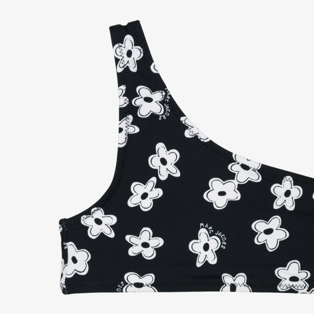 MARC JACOBS-Girls Black & White Daisy Print Bikini | Childrensalon
