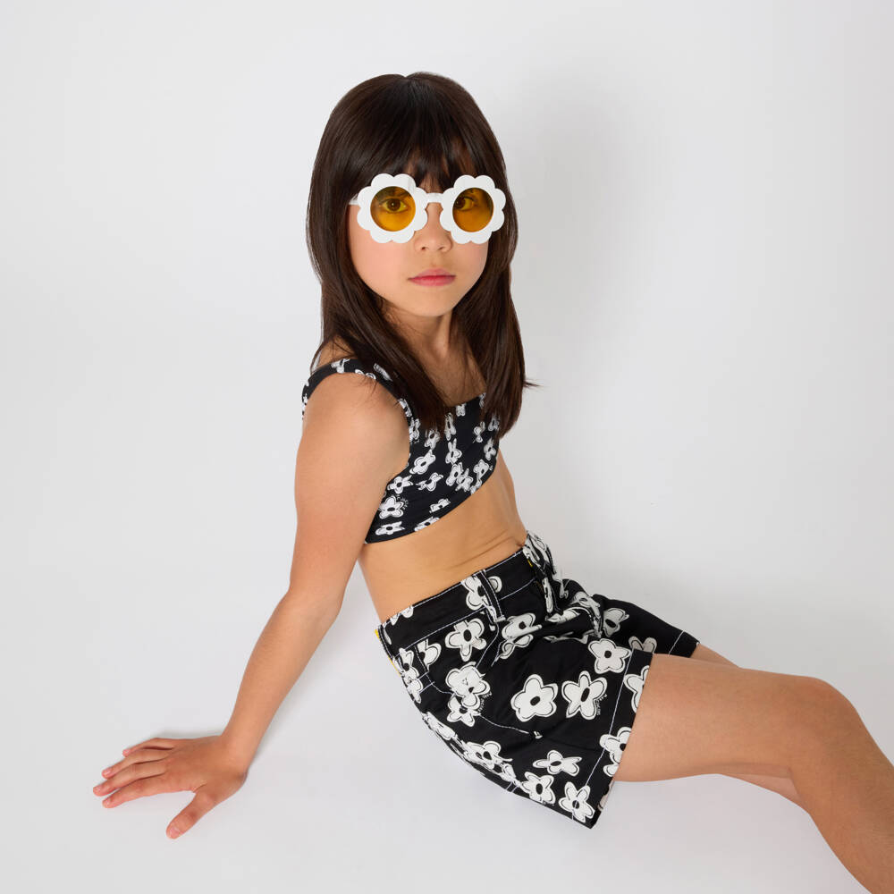 MARC JACOBS-Girls Black & White Daisy Print Bikini | Childrensalon