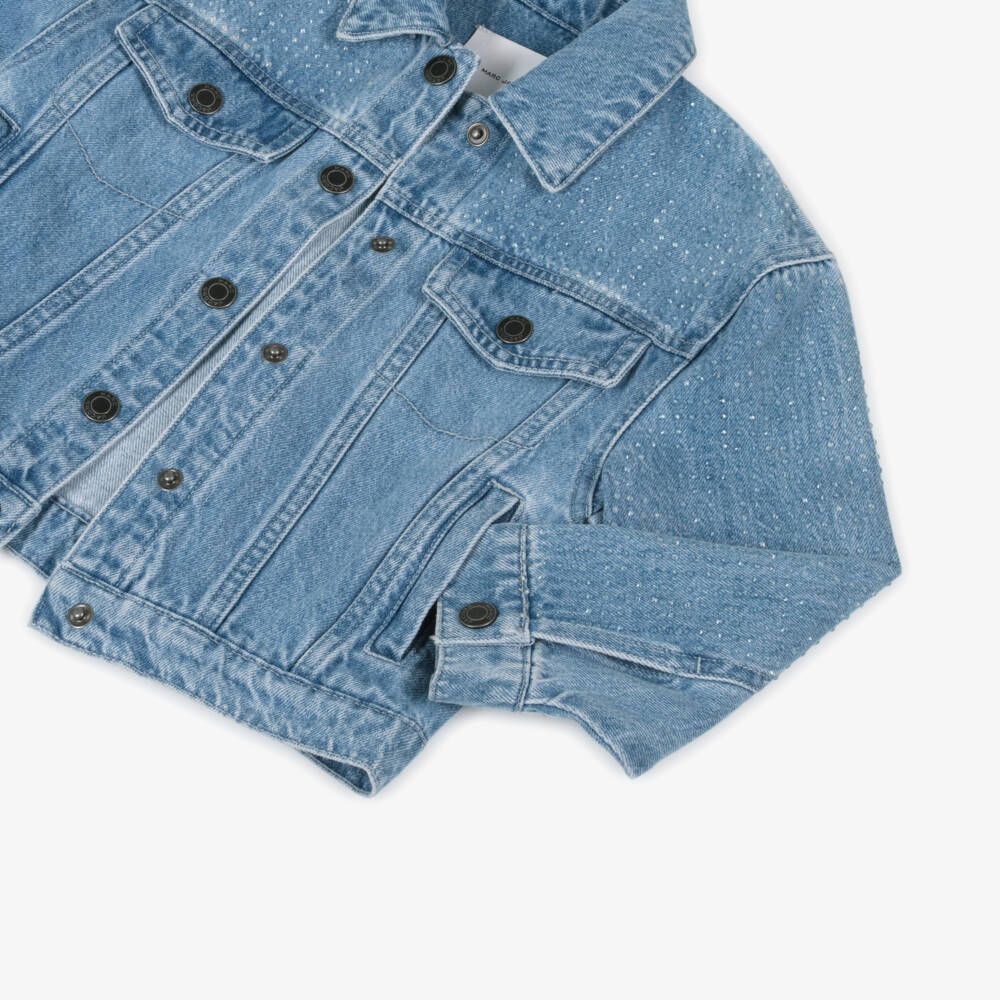 MARC JACOBS-Girls Blue Crystal Denim Jacket | Childrensalon
