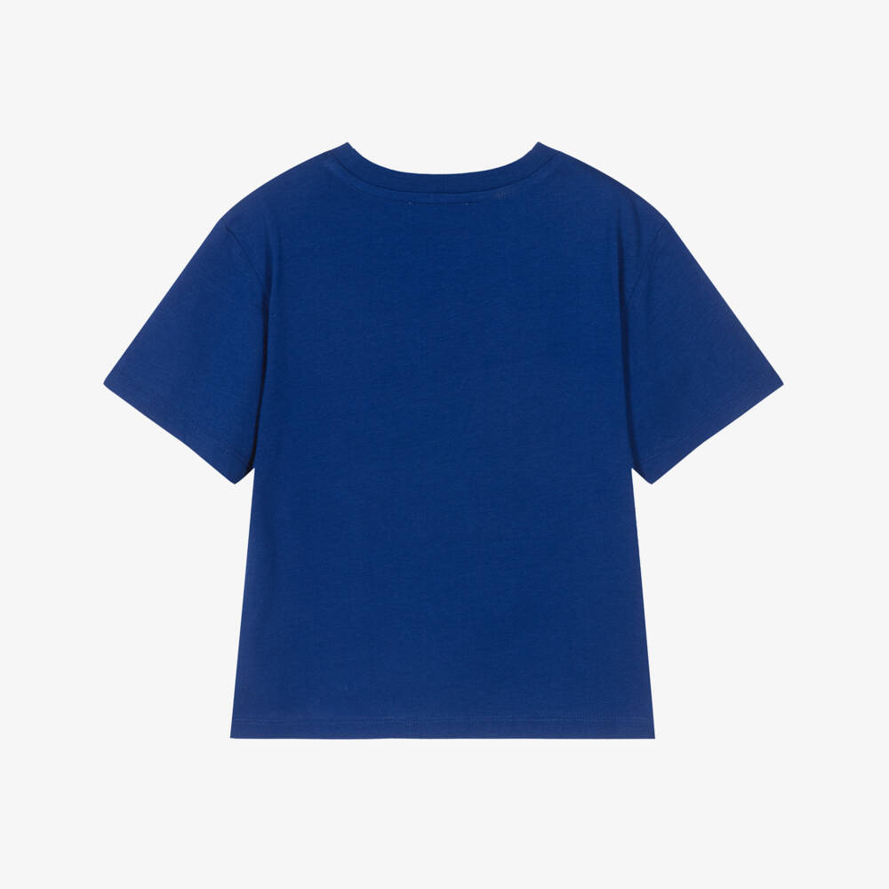 MARC JACOBS-Girls Blue Daisy Embellished Cotton T-Shirt | Childrensalon