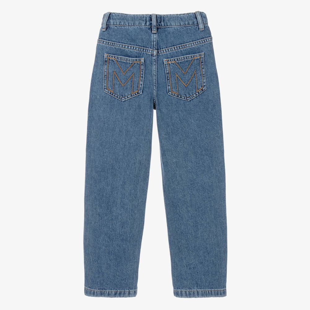 MARC JACOBS-Girls Blue Denim Daisy Patch Jeans | Childrensalon