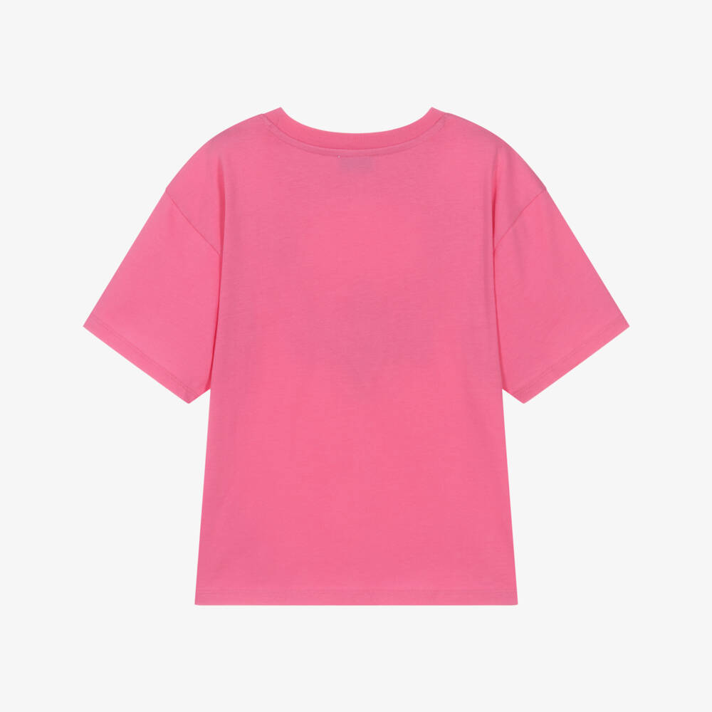 MARC JACOBS-Girls Bright Pink Cotton Jewel Print T-Shirt | Childrensalon