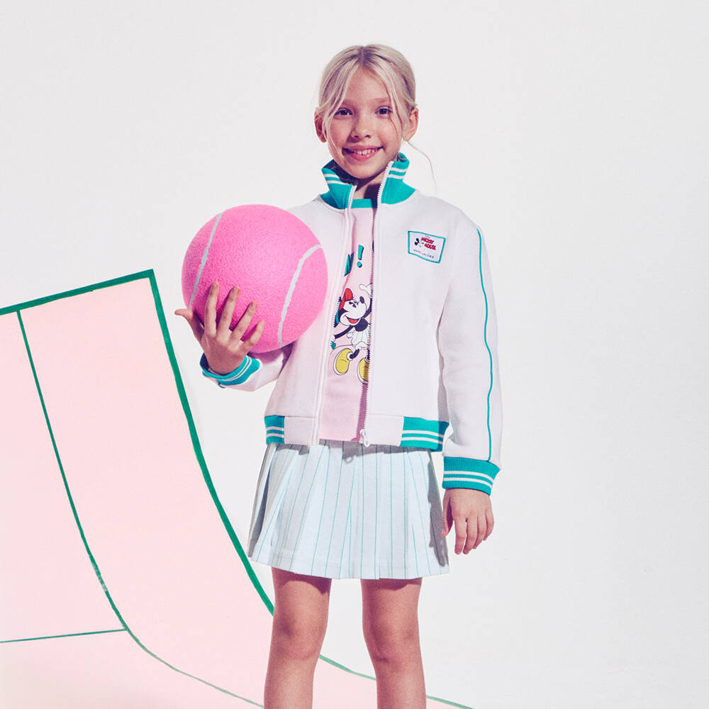 MARC JACOBS-تنورة تنس مخططة لون أخضر للبنات | Childrensalon