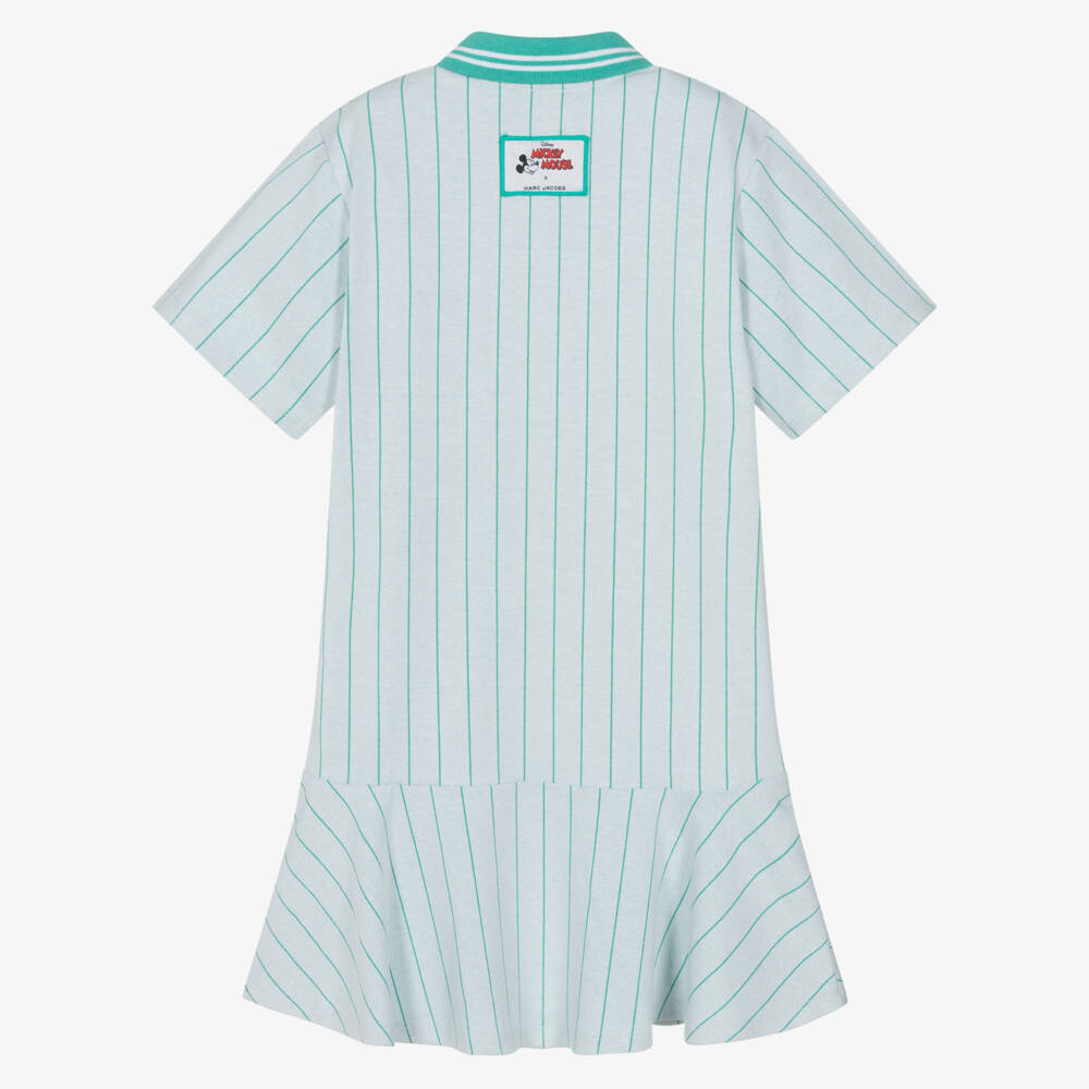 MARC JACOBS-Girls Green Striped Polo Dress with Bag Print | Childrensalon