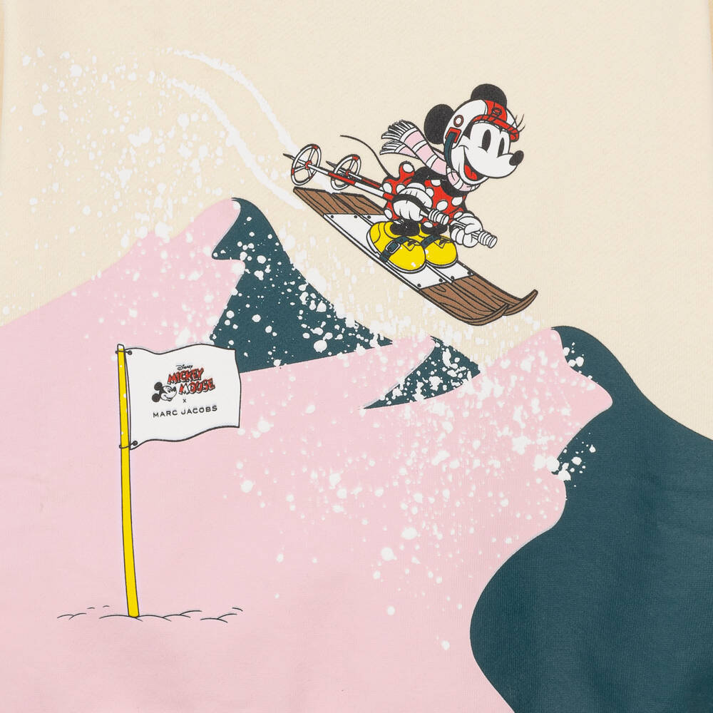 MARC JACOBS-Girls Ivory Cotton Minnie Mouse Print Sweatshirt | Childrensalon