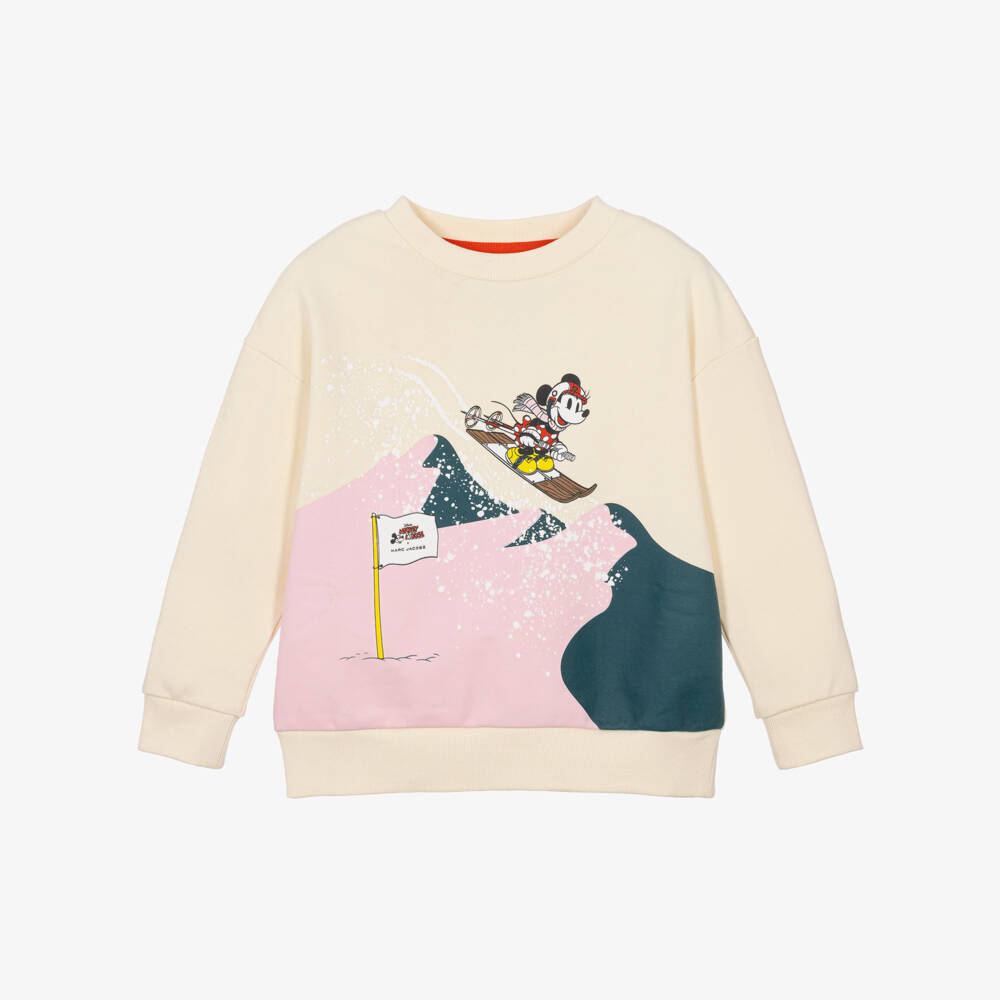 MARC JACOBS-Girls Ivory Cotton Minnie Mouse Print Sweatshirt | Childrensalon