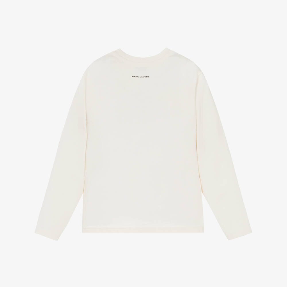 MARC JACOBS-Girls Ivory Cotton Top with Scarf Print | Childrensalon